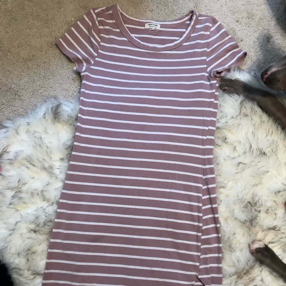 Striped form fitting dress